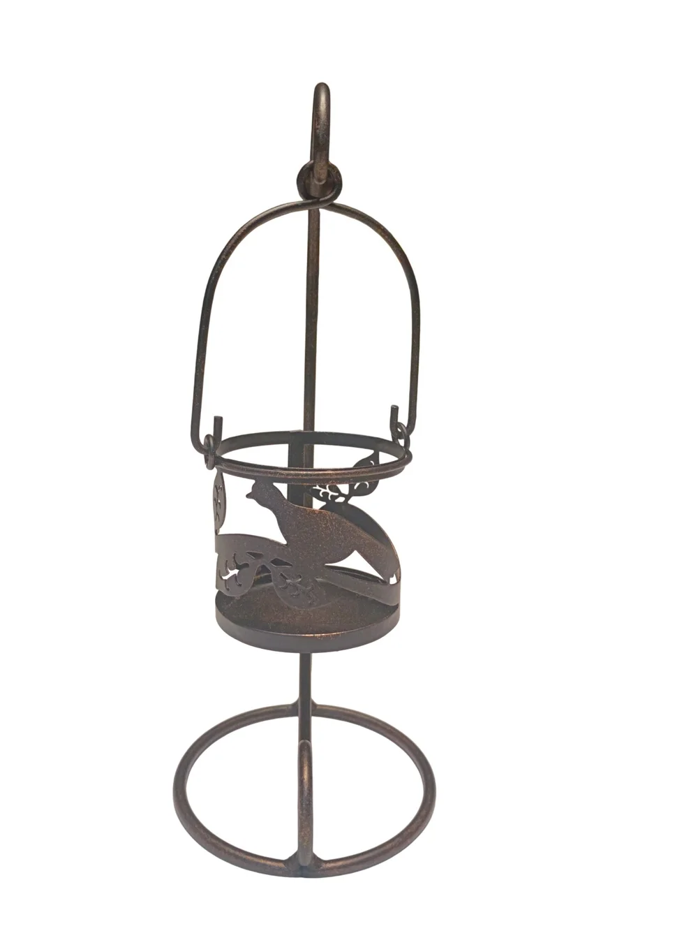 #6030 Gold Canyon Lark Mini Lantern Bird Candle Holder Stand & Wall Mount